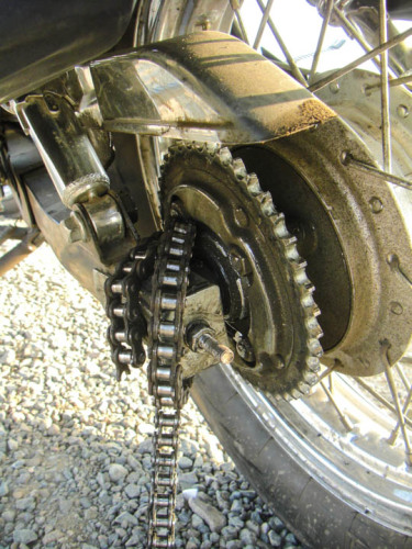 Broken motorcycle chain