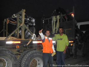 Raul and Hector after having loaded the bike.