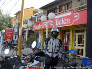 Fernando outside Fiambreria Belen, the only open shop in San Rafael that day.